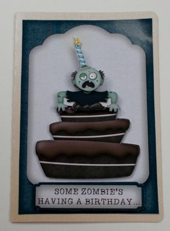 Zombie Cake Smash Humorous A5 Topper by Diane  Vermeer
