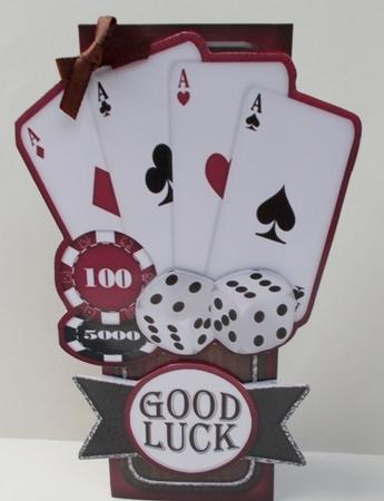 Good Luck! Mini Dl Cut'n'fold Over the Edge Card by Diane  Vermeer