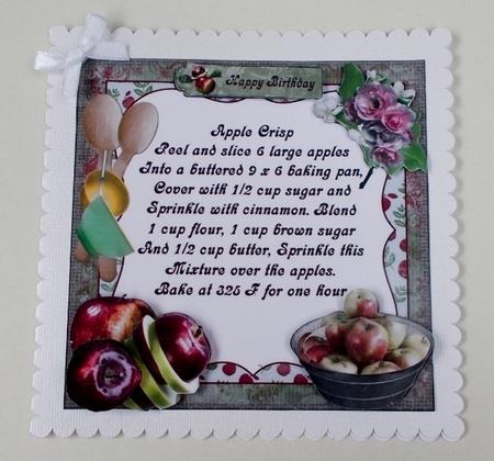 Apple Crisp Recipe Topper with Decoupage by Diane  Vermeer