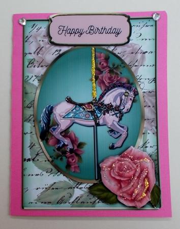 Pink Beauty Carousel Horse by Diane  Vermeer