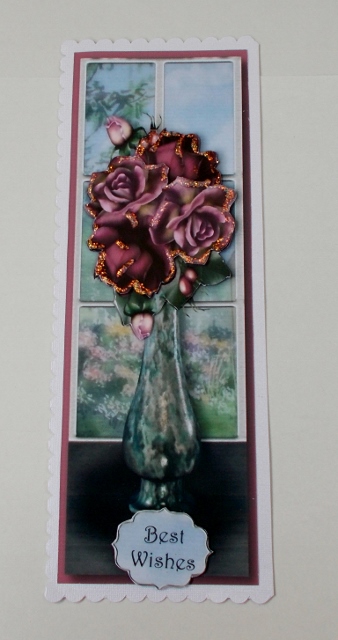 Vase of Vibrance Roses with Decoupage Large Dl by Diane  Vermeer