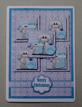 Squares Sketch Card - Christmas Bunnies Boys by Diane  Vermeer