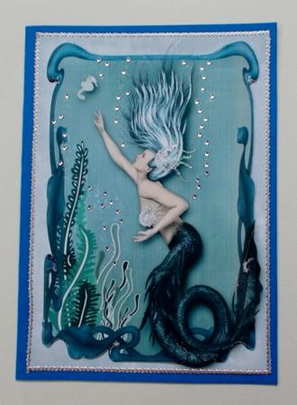 Art Nouveau Mermaid #3 A5 Topper by Diane  Vermeer