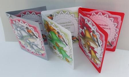12, Pretty Bells,with Bows, Robins and Lace Bracket Cards by Diane  Vermeer
