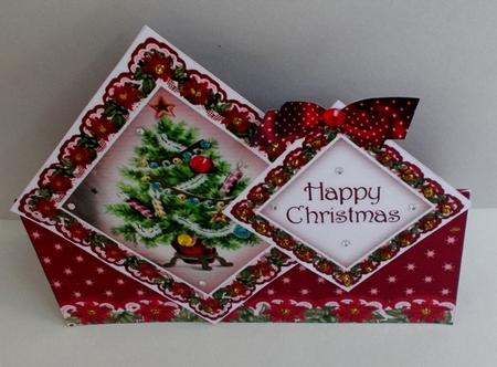 Red Tree Christmas Diamond Doily Stand Up Card Mini Kit by Diane  Vermeer