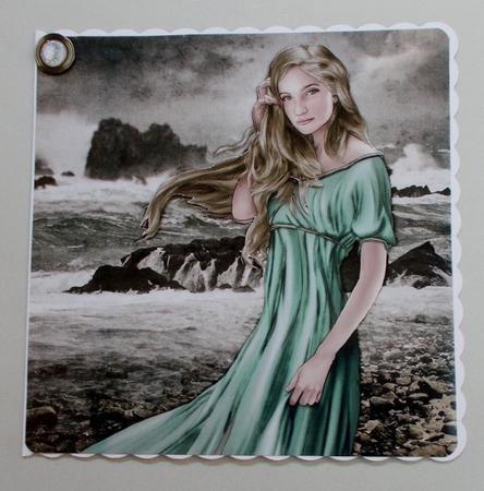 Lady Guinevere (aqua) 8x8 Quick Card by Diane  Vermeer