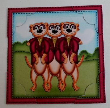 8 x 8 Meerkats Scalloped Corner Topper by Diane  Vermeer