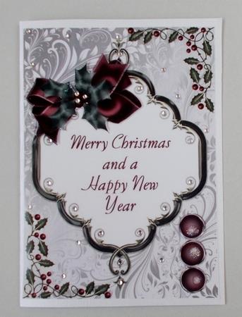 Enamel and Gold Holly Christmas Card 1 by Diane  Vermeer