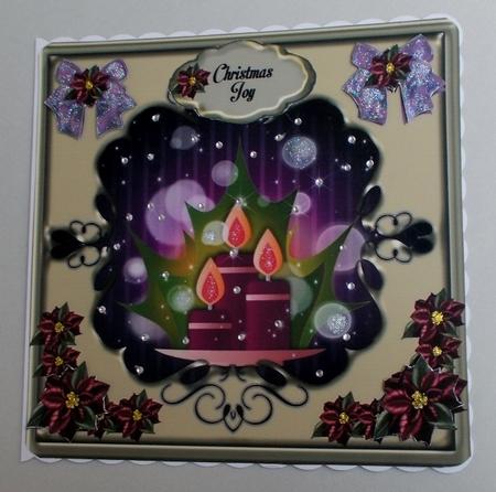 Elegant Christmas Purple Card Front by Diane  Vermeer