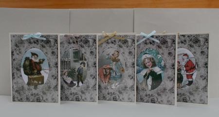 Vintage Christmas Card Fronts in Sepia by Diane  Vermeer