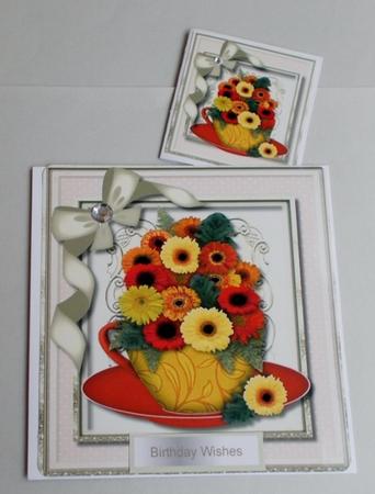Beautiful Cup of Gerbras  by Diane  Vermeer