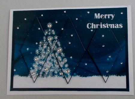 Snowflake Christmas Tree Diamond Panel Card by Diane  Vermeer