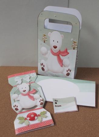 D.l. Mini Kit ,cracker Shaped Card Lovely Pola Bear  by Diane  Vermeer