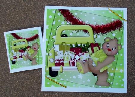 Another Hectic Day at Christmas, with Car and Ted 8x8 by Diane  Vermeer