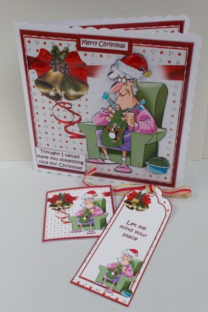 8x8 Gran's Knitting for Christmas Choice of Tags Mini Kit by Diane  Vermeer