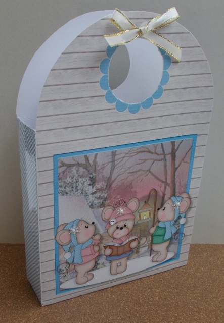 Carol Singing Mice Large Gift Bag by Diane  Vermeer