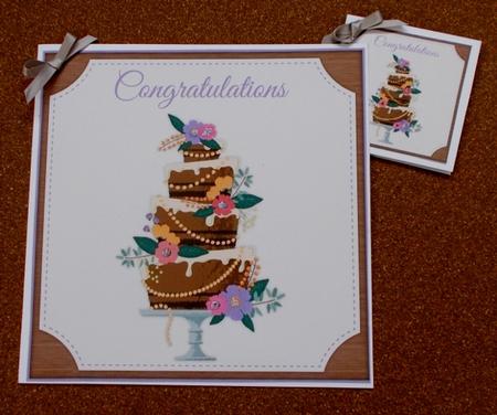 Congratulations Wedding Cake 8x8 Topper & Embellishments by Diane  Vermeer