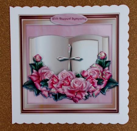 Sympathy Book Pink Roses Topper by Diane  Vermeer