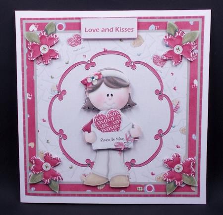 Please Be My Valentine 7x7 Card with Decoupage by Diane  Vermeer