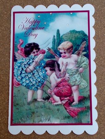Vintage Valentine Cherubs Splendid Pyramid by Diane  Vermeer