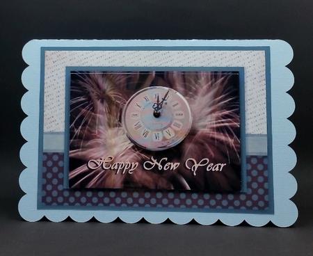 Happy New Year Clock Quick Card Topper by Diane  Vermeer