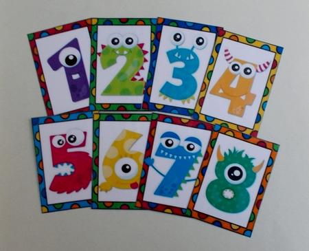 Monster Numbers Tags/notecards by Diane  Vermeer