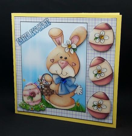 Easter Bunny Card Front 3 by Diane  Vermeer