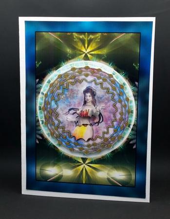 Mystical Lady A5 Quick Card with Background and Decoupage by Diane  Vermeer