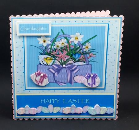 Easter Flower Basket Card with Easter Eggs by Diane  Vermeer