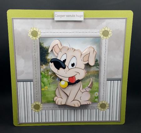 Cooper the Puppy 8x8 C Ard and Decoupage by Diane  Vermeer