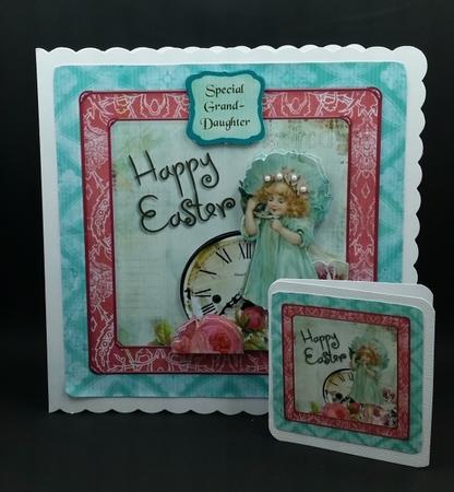 Easter Vintage Girl with Kitten by Diane  Vermeer