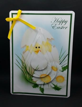 Easter Chicken in Egg Teardrop Pyramid by Diane  Vermeer