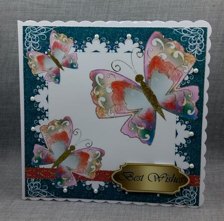 Adorable Card Front with Butterflies 3 by Diane  Vermeer