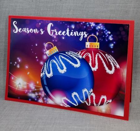 Christmas Baubles - Greeting Card Topper by Diane  Vermeer