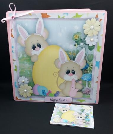 Lovely Bunnies with the Easter Eggs  by Diane  Vermeer