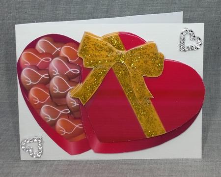 Heart Shaped Chocolate Box Decoupage Topper / Card Front by Diane  Vermeer