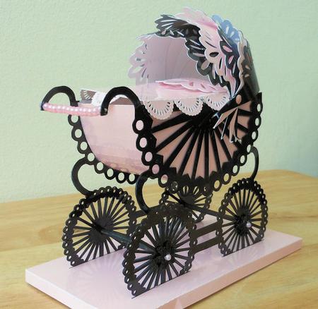 Scalloped 3D Pram & Box by Diane Baldrey