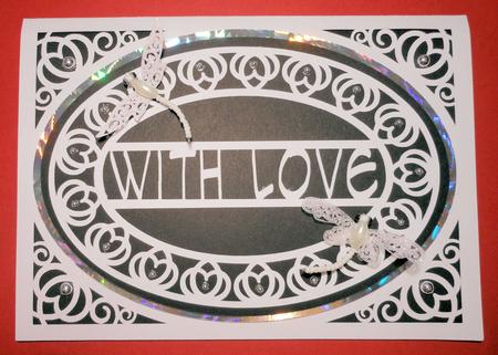 With Love - Oval Flourish Card by Diane Baldrey