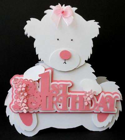 Scalloped Layered 1st Birthday Teddy by Diane Baldrey