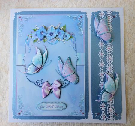 Fantasy Florals and Butterflies Card Front by Diane Baldrey