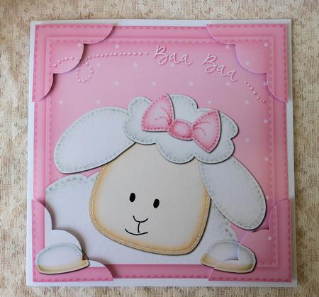 8 x 8 Little Lamb Scalloped Corner Topper by Diane Baldrey