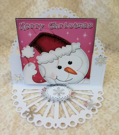 Rudolph Fun Snowman Shell Edged Corner Side Stacker by Diane Baldrey