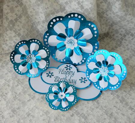 3D Flower Triple Easel Card by Diane Baldrey