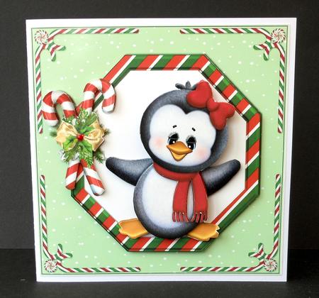 Happy Penguin Girl Christmas by Diane Baldrey