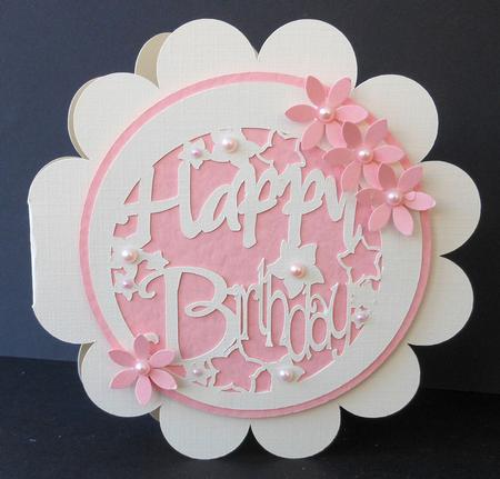 Circle Scallop Happy Birthday Easel Card - Silhouette by Diane Baldrey