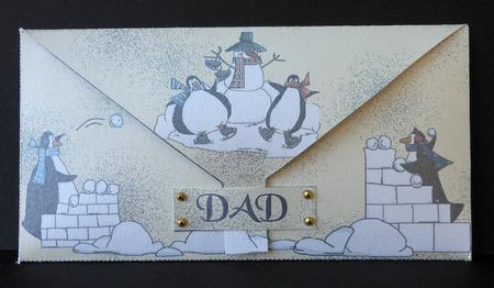 Christmas Penguins Money Envelope by Diane Baldrey