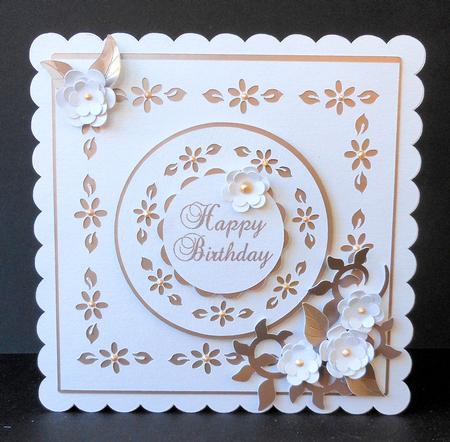 Scallop Square Floral Border Card by Diane Baldrey