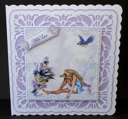 2xfairy Toppers with Floral Decoupage by Diane Baldrey