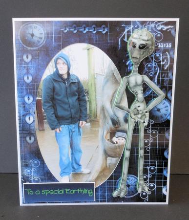 Alien Card Topper by Diane Baldrey