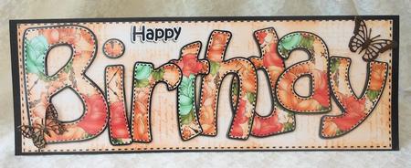 Large Dl Birthday Card & 3D Decoupage by Diane Baldrey